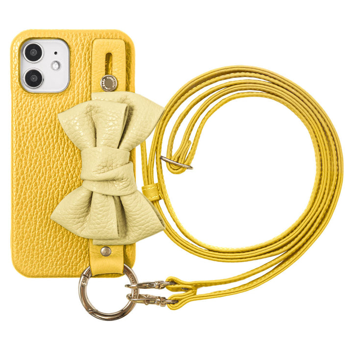 Cuir véritable 32 couleurs cuir italien grainé double ruban avec poignée et bandoulière étui arrière série AQUOS