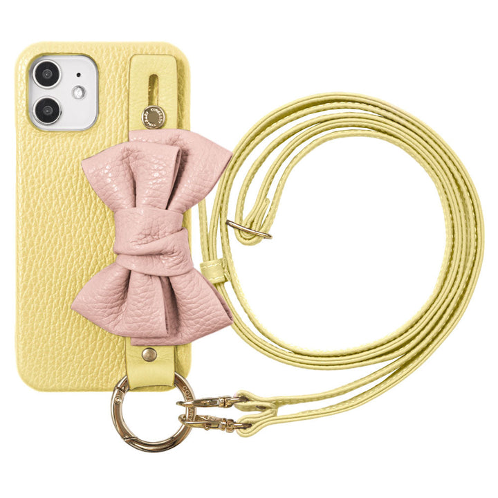 Cuir véritable 32 couleurs cuir italien grainé double ruban avec poignée et bandoulière étui arrière série AQUOS