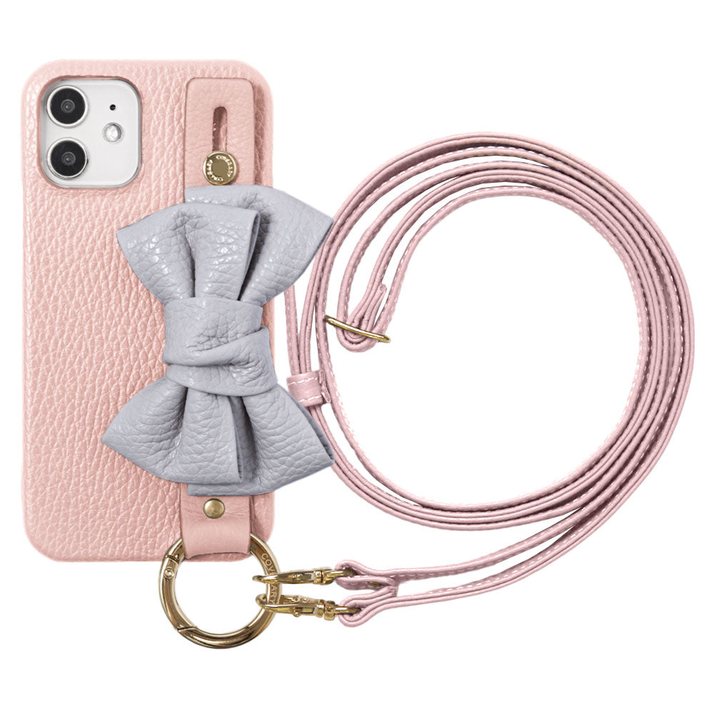 Cuir véritable 32 couleurs cuir italien grainé double ruban avec poignée et bandoulière étui arrière série AQUOS