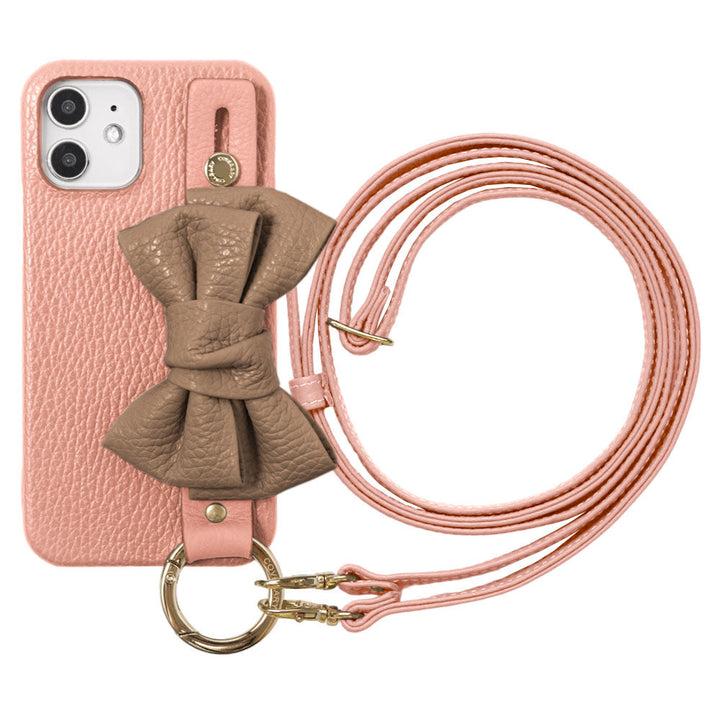 Cuir véritable 32 couleurs cuir italien grainé double ruban avec poignée et bandoulière étui arrière série AQUOS