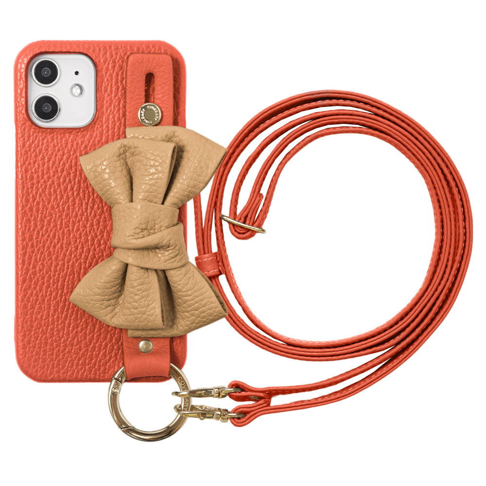 Cuir véritable 32 couleurs cuir italien grainé double ruban avec poignée et bandoulière étui arrière série AQUOS