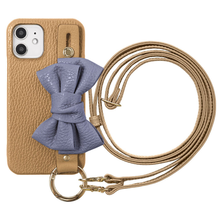 Cuir véritable 32 couleurs cuir italien grainé double ruban avec poignée et bandoulière étui arrière série AQUOS