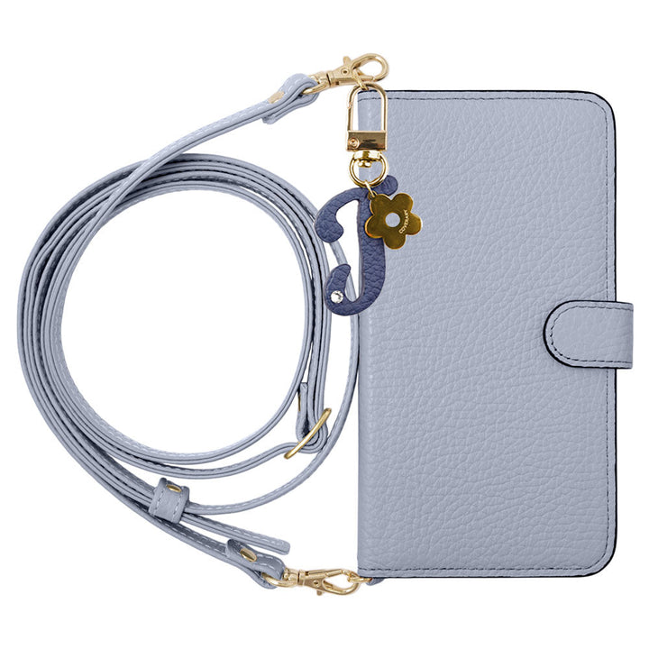 Genuine Leather 32 Colors Italian Shrink Leather Mini Initial Charm With Shoulder Strap Notebook Type Case (With Belt) Google Pixel Series