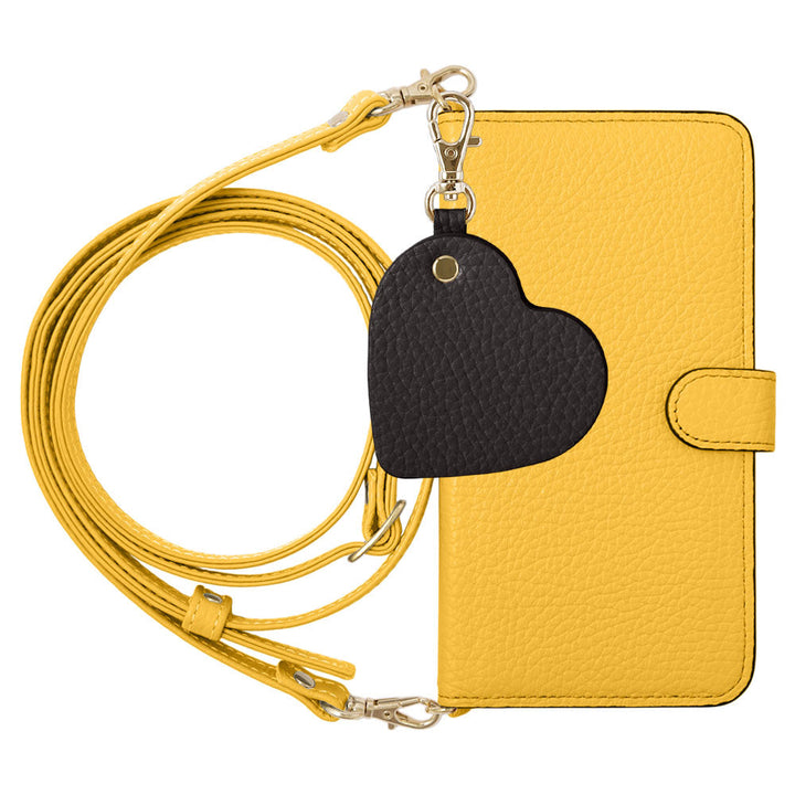 Genuine Leather 32 Colors Italian Shrink Leather Motif Mirror Charm with Shoulder Strap Notebook-style Case (with Belt) for Xperia Series