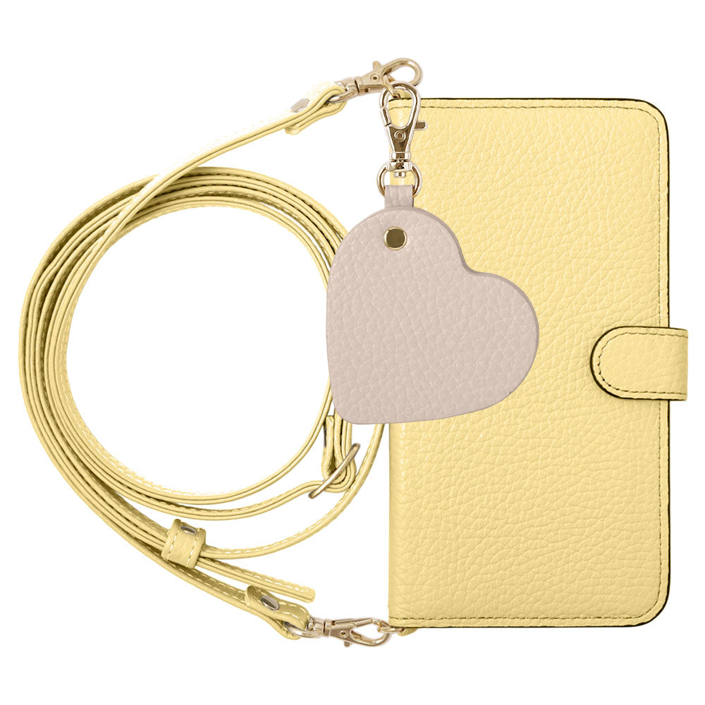 Genuine Leather 32 Colors Italian Shrink Leather Motif Mirror Charm with Shoulder Strap Notebook-style Case (with Belt) for Xperia Series