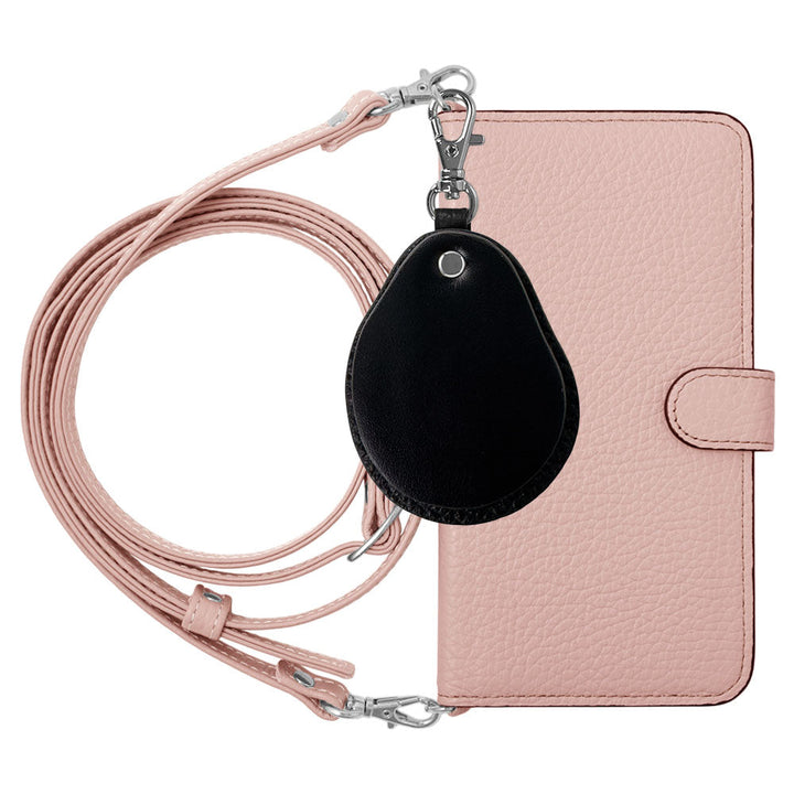 Genuine leather 32 colors Italian shrink leather with shoulder strap Different material nuance mirror charm notebook-style case (with belt) AQUOS series