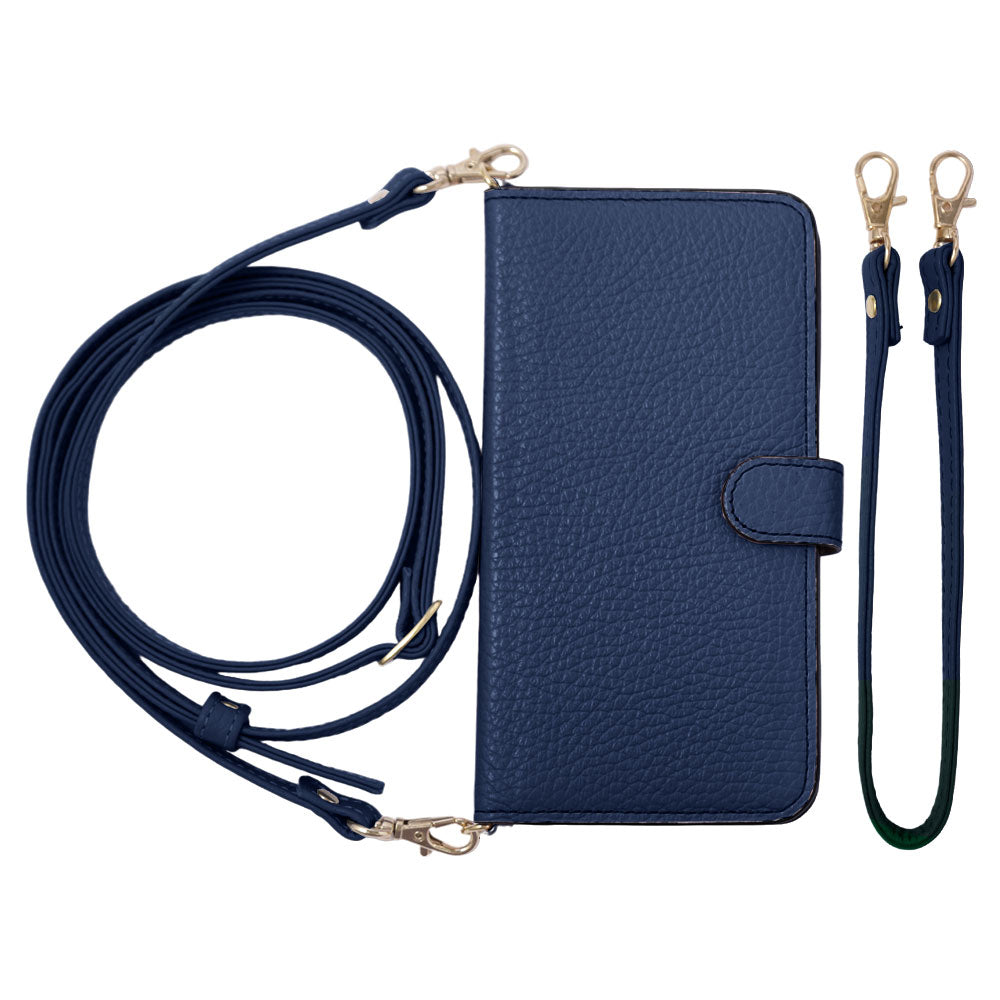 Genuine leather 32 colors Italian shrink leather short & shoulder strap included notebook-style case (with belt) Galaxy series