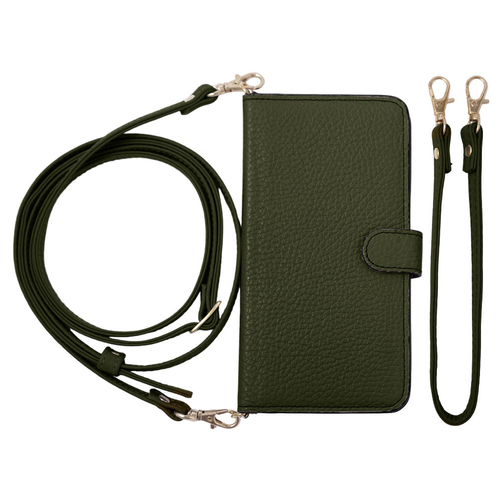 Genuine leather 32 colors Italian shrink leather short & shoulder strap included notebook-style case (with belt) Xperia series