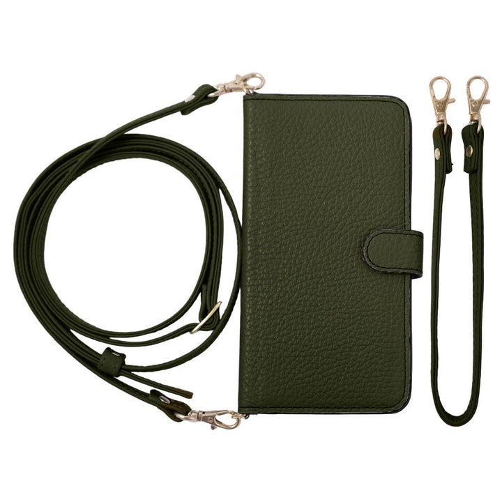 Genuine leather 32 colors Italian shrink leather short & shoulder strap included notebook-style case (with belt) Xperia series