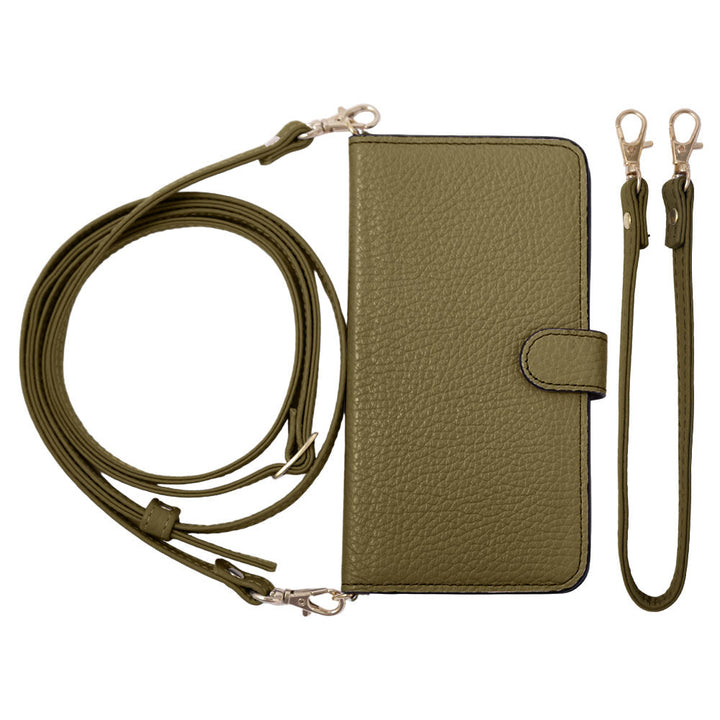 Genuine leather 32 colors Italian shrink leather short & shoulder strap included notebook-style case (with belt) Galaxy series