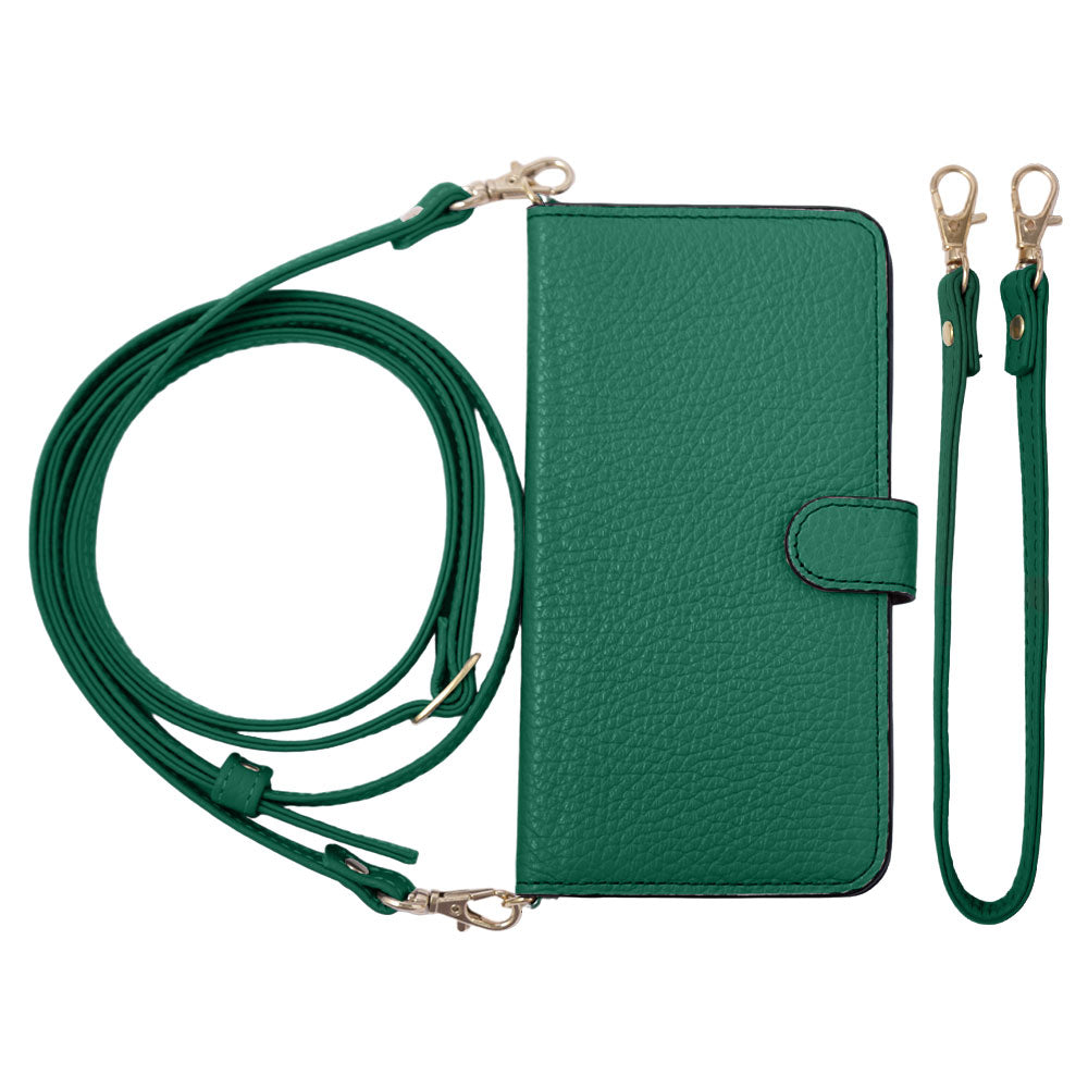 Genuine leather 32 colors Italian shrink leather short & shoulder strap included notebook-style case (with belt) Xperia series