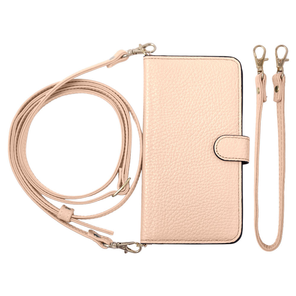 Genuine leather 32 colors Italian shrink leather short & shoulder strap included notebook-style case (with belt) Galaxy series