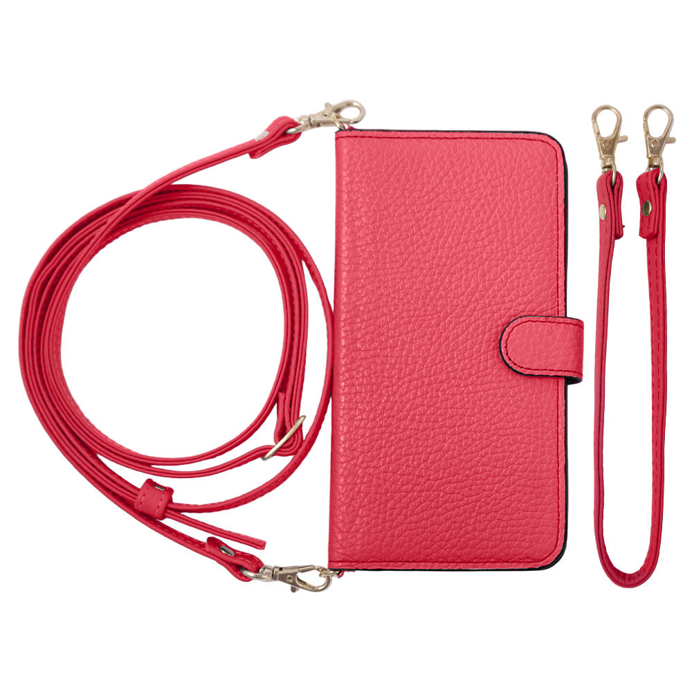 Genuine leather 32 colors Italian shrink leather short & shoulder strap included notebook-style case (with belt) Xperia series