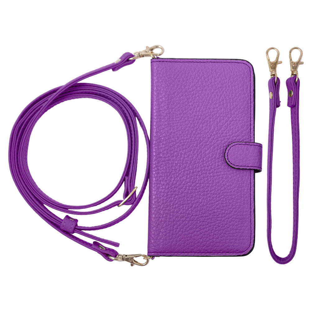 Genuine leather 32 colors Italian shrink leather short & shoulder strap included notebook-style case (with belt) Galaxy series