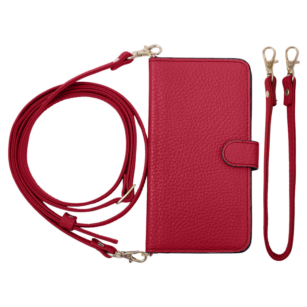 Genuine leather 32 colors Italian shrink leather short & shoulder strap included notebook-style case (with belt) Galaxy series