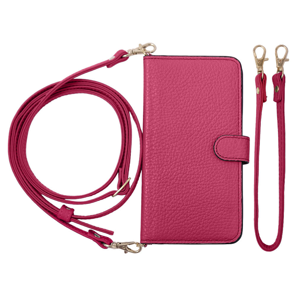 Genuine leather 32 colors Italian shrink leather short & shoulder strap included notebook-style case (with belt) Galaxy series