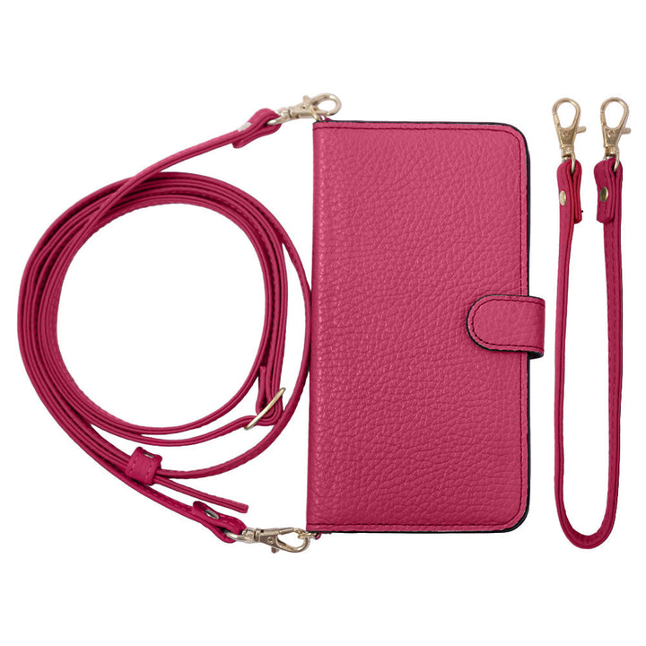 Genuine leather 32 colors Italian shrink leather short & shoulder strap included notebook-style case (with belt) Galaxy series