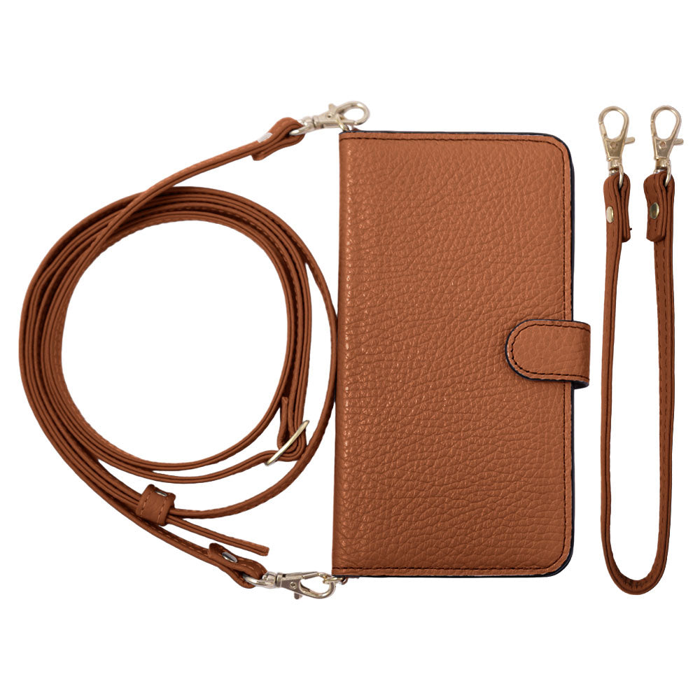 Genuine leather 32 colors Italian shrink leather short & shoulder strap included notebook-style case (with belt) Galaxy series