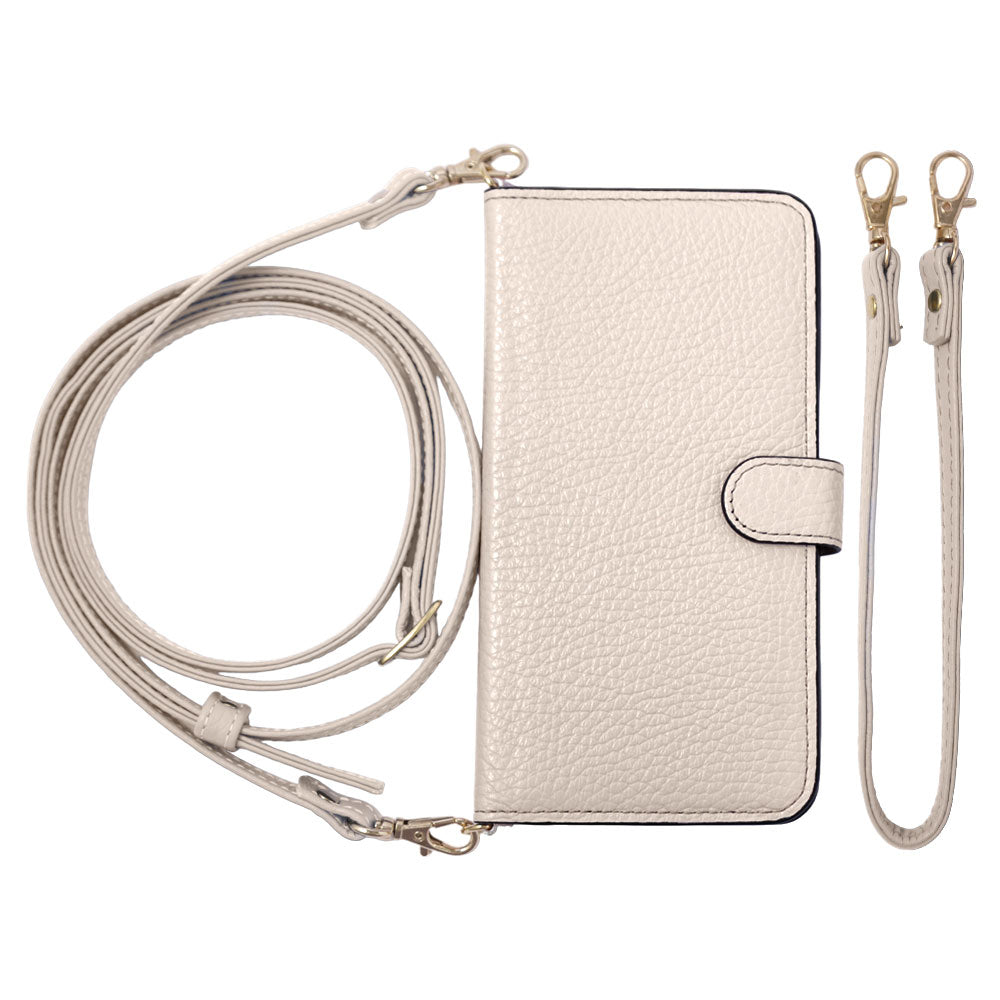 Genuine leather 32 colors Italian shrink leather short & shoulder strap included notebook-style case (with belt) Galaxy series