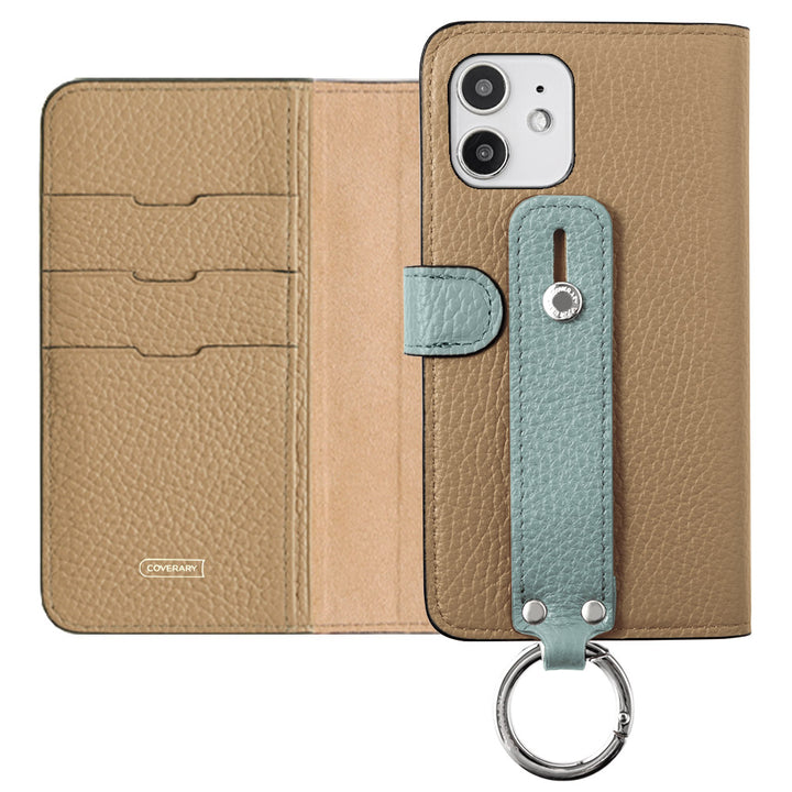 本革 32色 イタリアンシュリンクレザー ベルトバイカラー ハンドベルト付き 手帳型ケース（ベルトあり）