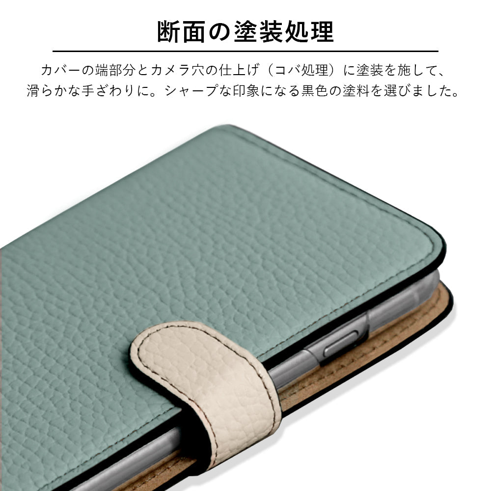 本革 32色 イタリアンシュリンクレザー ベルトバイカラー ハンドベルト付き 手帳型ケース（ベルトあり）iPhoneシリーズ