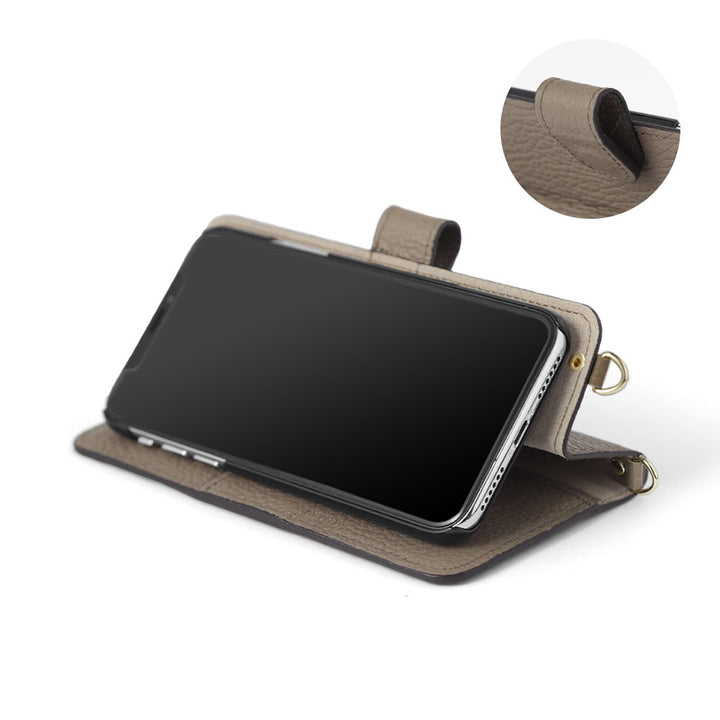 Genuine Leather Italian Shrink Leather Shoulder Strap with Stand Function Notebook-style Case (with Belt) for Google Pixel Series