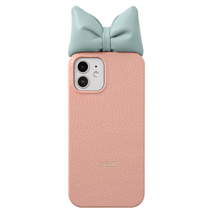 本革 32色 イタリアンシュリンクレザー 中綿リボントップ 背面ケース