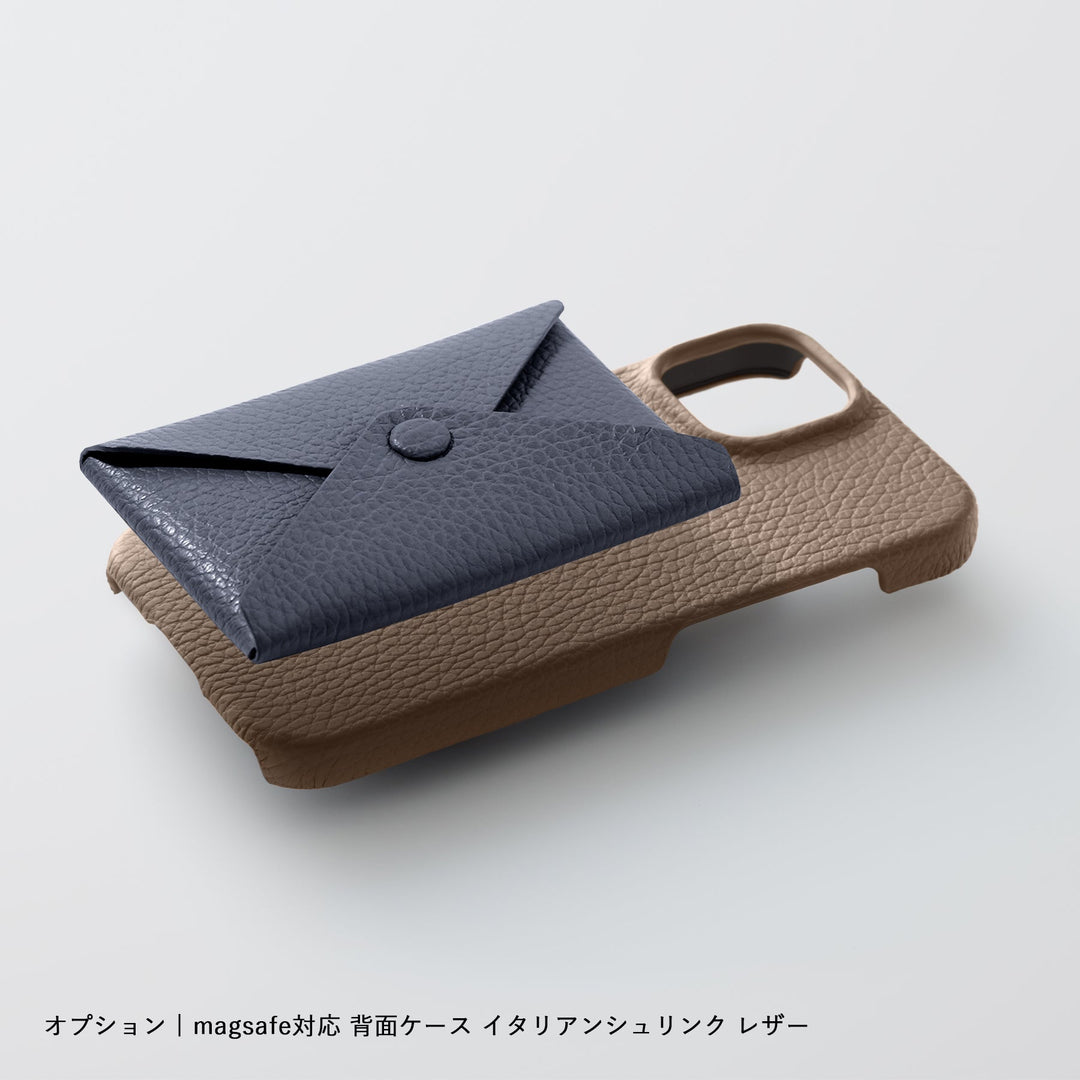 Genuine leather pocket with flap (single item) for MagSafe-compatible leather cases | 32 colors Italian shrink leather