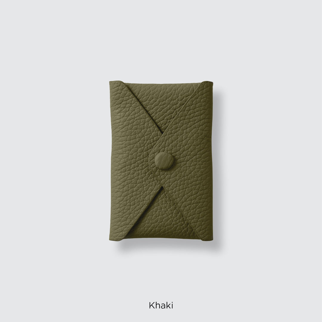 Genuine leather pocket with flap (single item) for MagSafe-compatible leather cases | 32 colors Italian shrink leather