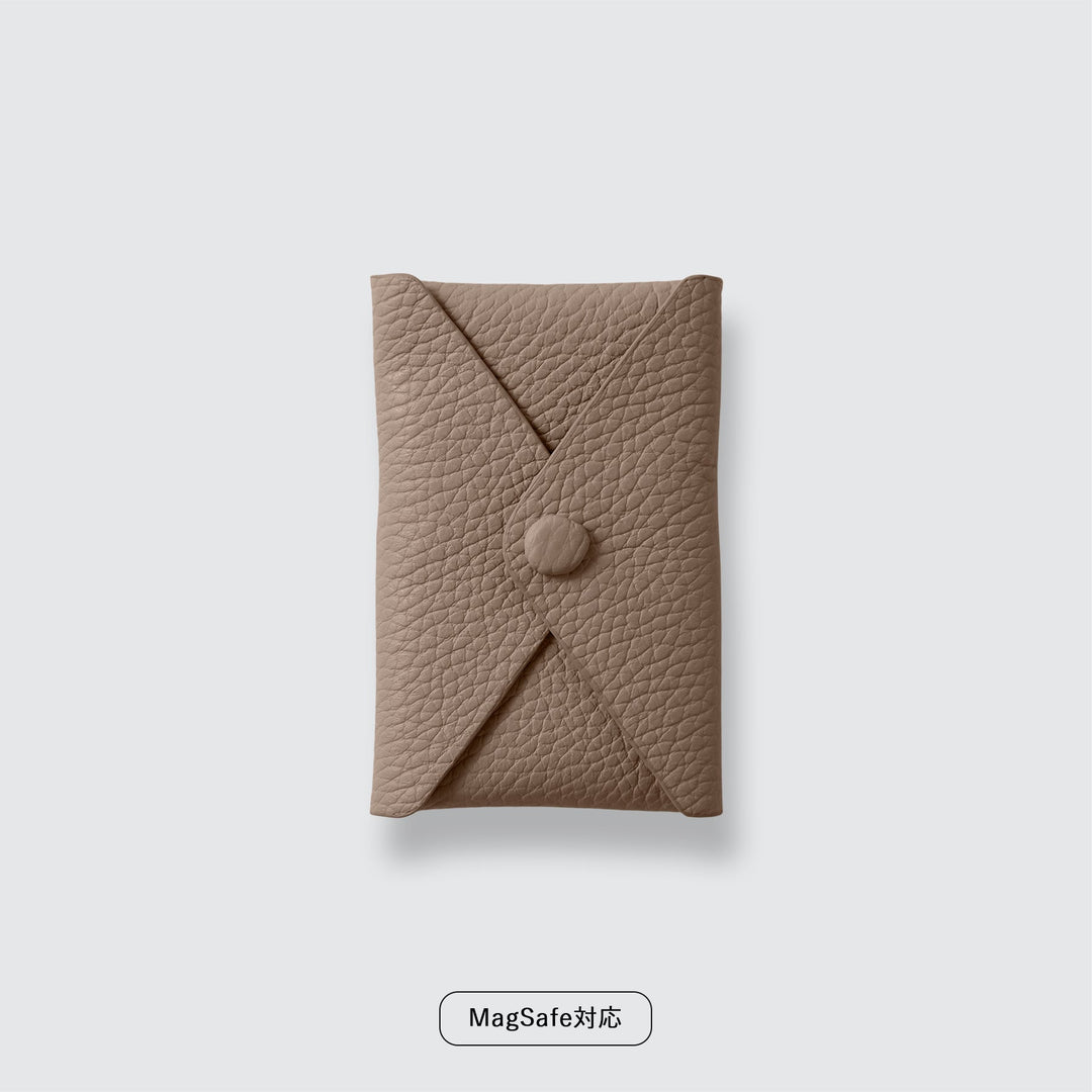 Genuine leather pocket with flap (single item) for MagSafe-compatible leather cases | 32 colors Italian shrink leather