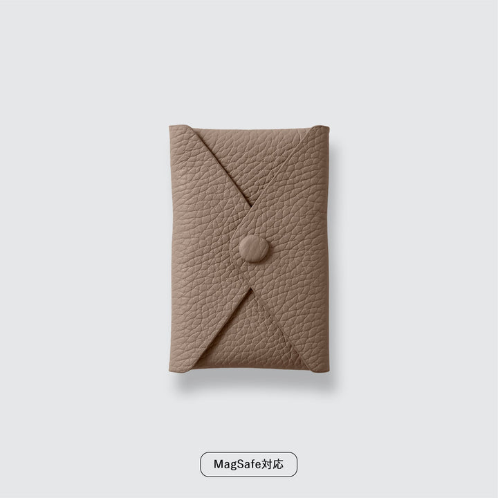 Genuine leather pocket with flap (single item) for MagSafe-compatible leather cases | 32 colors Italian shrink leather