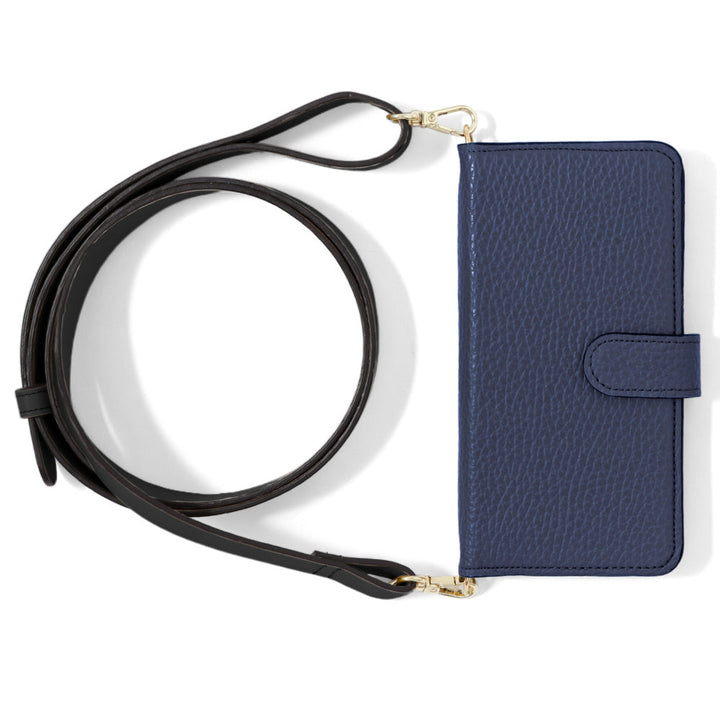 Genuine leather 32 colors Italian shrink leather wide shoulder strap included notebook-style case (with belt) Galaxy series