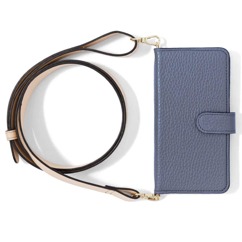 Genuine leather 32 colors Italian shrink leather wide shoulder strap included notebook-style case (with belt) Galaxy series