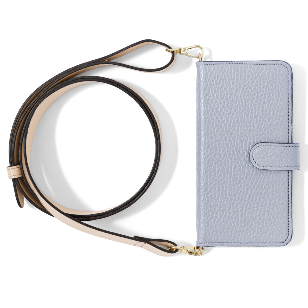 Genuine leather 32 colors Italian shrink leather wide shoulder strap included notebook-style case (with belt) Galaxy series