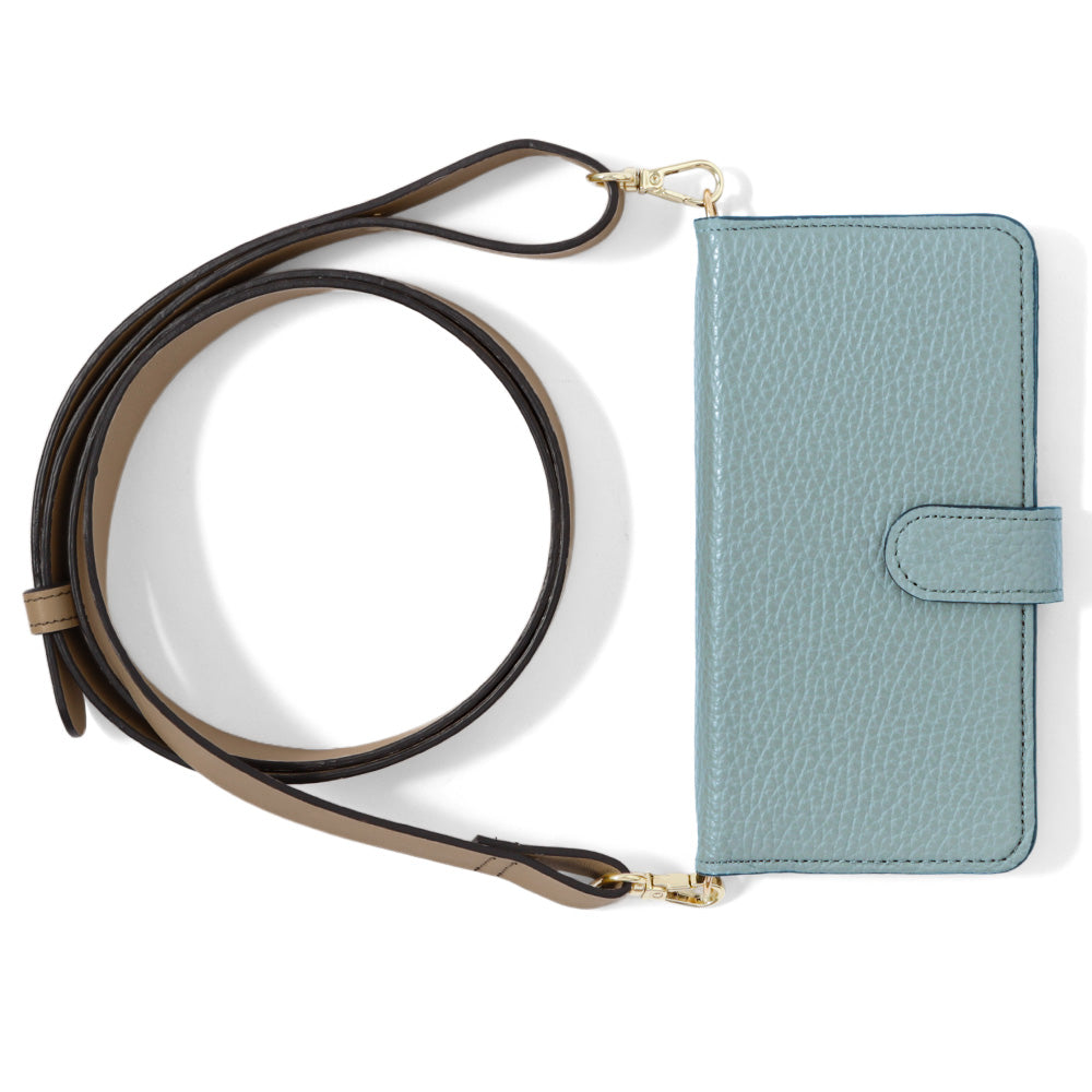 Genuine leather 32 colors Italian shrink leather wide shoulder strap included notebook-style case (with belt) Galaxy series