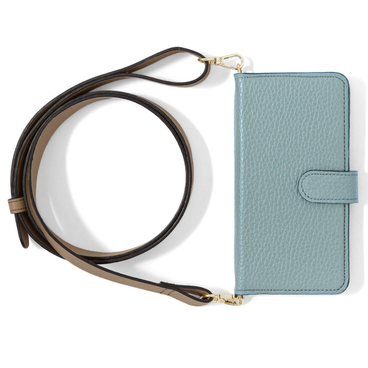 Genuine leather 32 colors Italian shrink leather wide shoulder strap included notebook-style case (with belt) Galaxy series