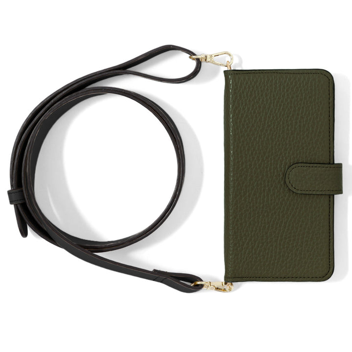 Genuine leather 32 colors Italian shrink leather wide shoulder strap included notebook-style case (with belt) Galaxy series