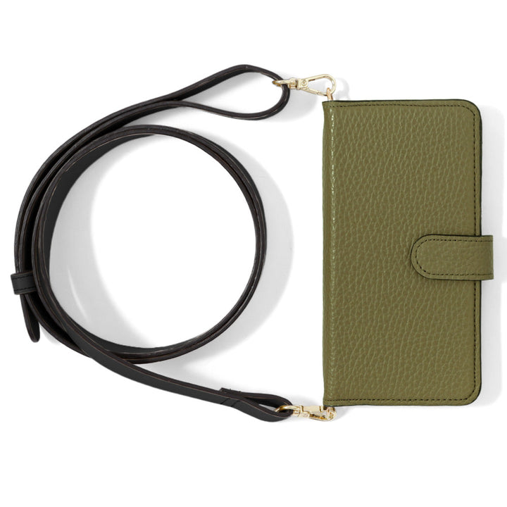 Genuine leather 32 colors Italian shrink leather wide shoulder strap included notebook-style case (with belt) Galaxy series