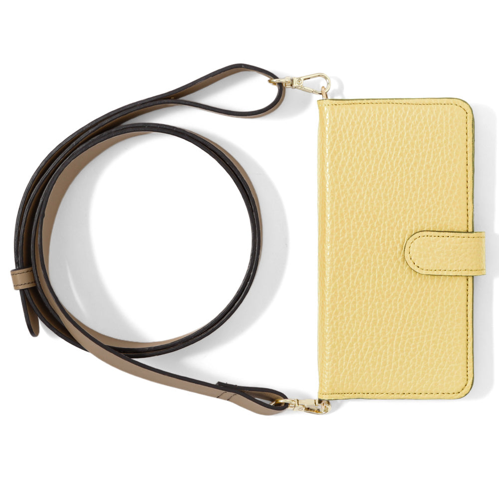 Genuine leather 32 colors Italian shrink leather wide shoulder strap included notebook-style case (with belt) Galaxy series