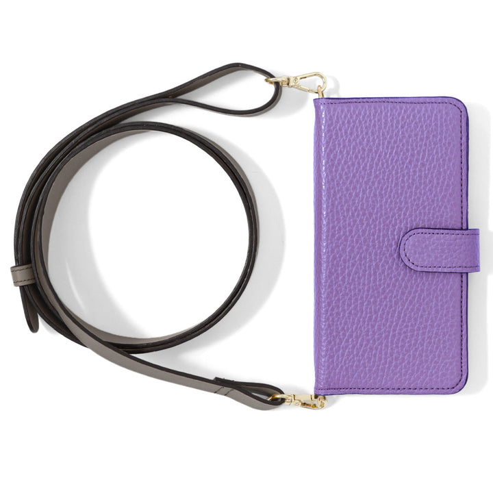 Genuine leather 32 colors Italian shrink leather wide shoulder strap included notebook-style case (with belt) Galaxy series