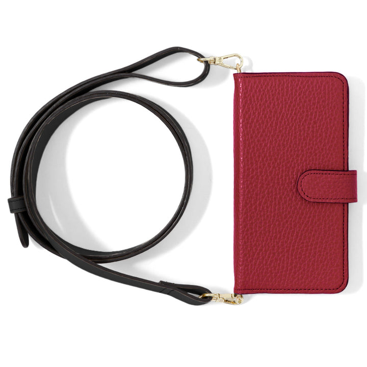 Genuine leather 32 colors Italian shrink leather wide shoulder strap included notebook-style case (with belt) Galaxy series