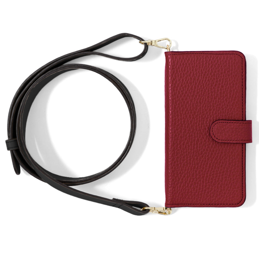 Genuine leather 32 colors Italian shrink leather wide shoulder strap included notebook-style case (with belt) Galaxy series