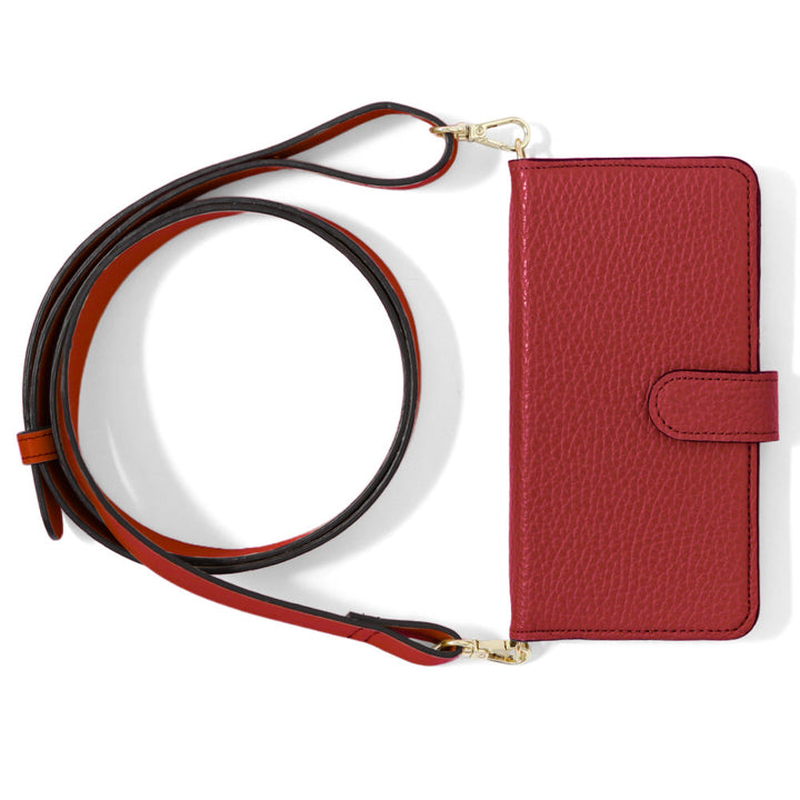 Genuine leather 32 colors Italian shrink leather wide shoulder strap included notebook-style case (with belt) Galaxy series