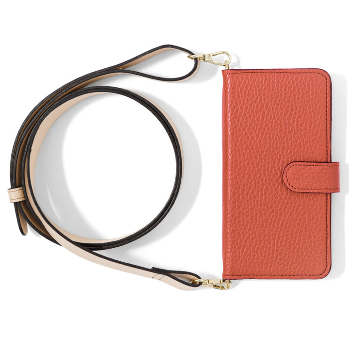 Genuine leather 32 colors Italian shrink leather wide shoulder strap included notebook-style case (with belt) Galaxy series