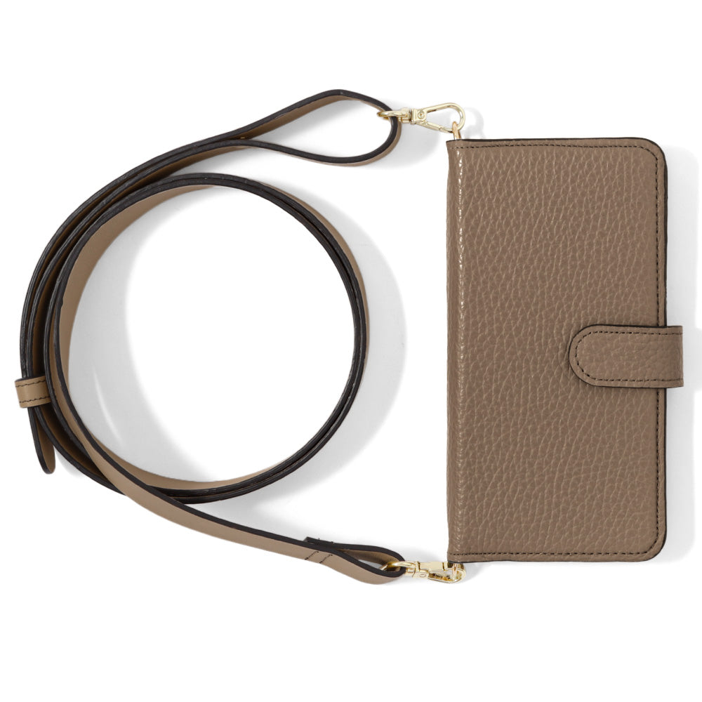 Genuine leather 32 colors Italian shrink leather wide shoulder strap included notebook-style case (with belt) Galaxy series