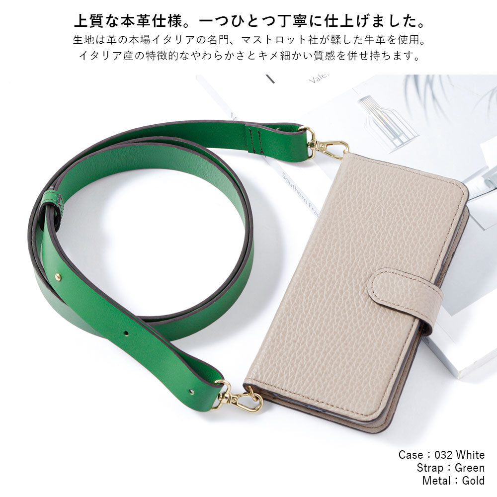 Genuine leather 32 colors Italian shrink leather wide shoulder strap included notebook-style case (with belt) Galaxy series