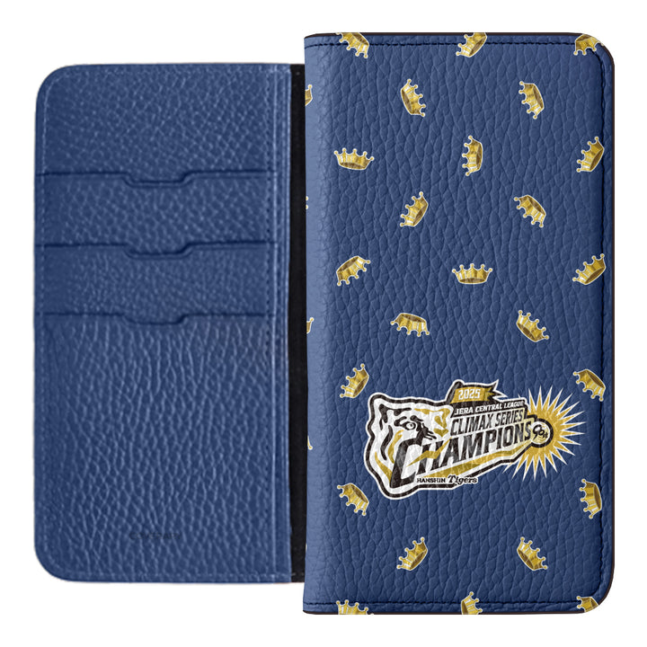 [Limited Time] Hanshin Tigers × COVERARY 2025CS Championship Logo All-over Pattern Genuine Leather 32 Colors Italian Shrink Leather Notebook-style Case