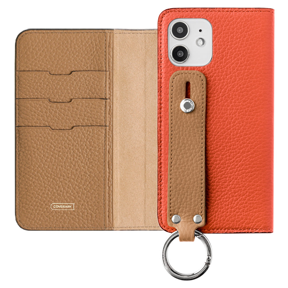 Genuine leather 32 colors Italian shrink leather bicolor hand belt attached notebook-style case AQUOS series