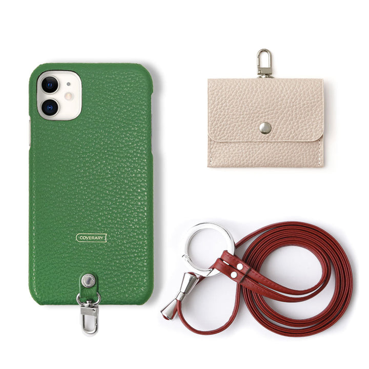 Genuine leather Italian shrink leather 3-piece set A with earphone case & ring shoulder strap back case for Google Pixel series