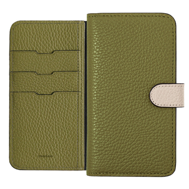 本革 32色 イタリアンシュリンクレザー ベルトバイカラー 手帳型ケース（ベルトあり）Galaxyシリーズ